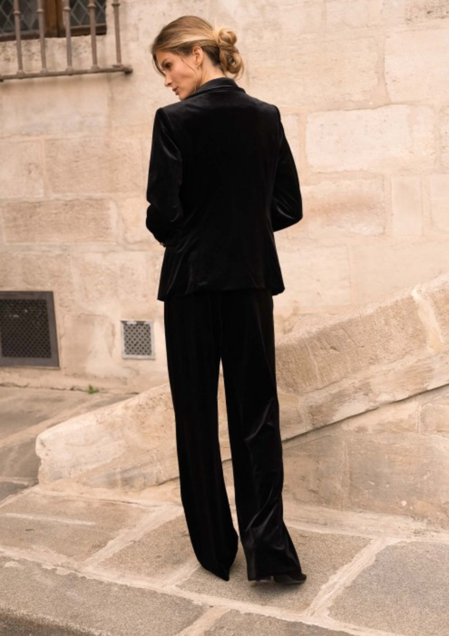 FROCKS Stretch Velvet Pants Black