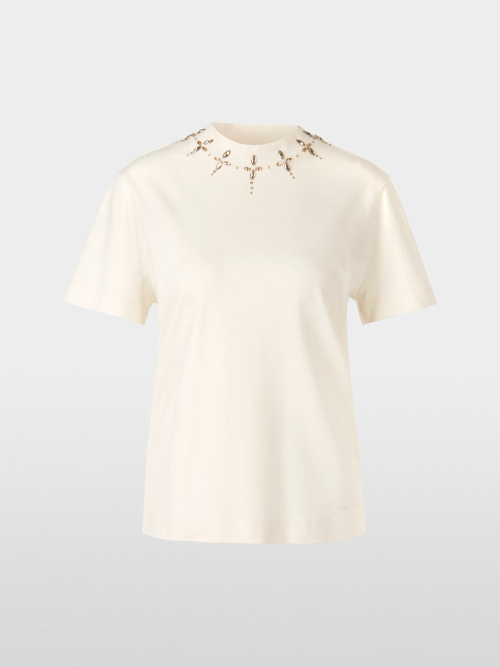 Marc Cain T-Shirt with Rhinestone details Bright Ecru  XC 48.16 J13