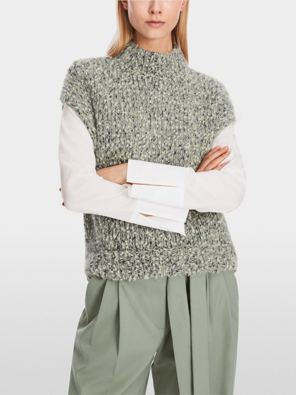 Marc Cain Sleeveless Sweater Frozen Sage XC 41.10 M13