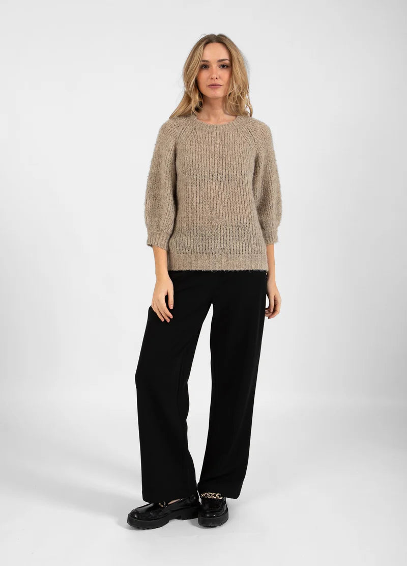 Coster Copenhagen Sweater with Balloon Sleeve Pale Sand