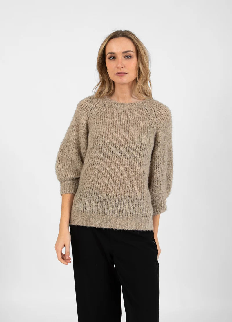 Coster Copenhagen Sweater with Balloon Sleeve Pale Sand