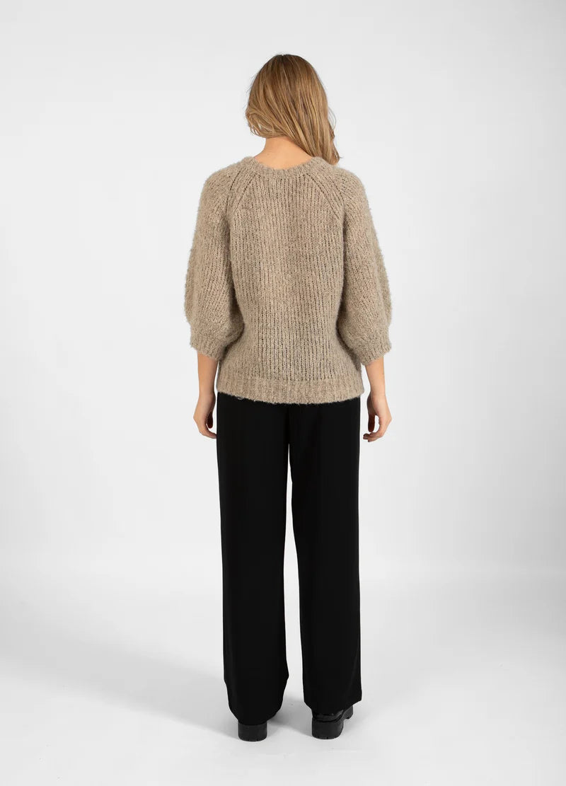 Coster Copenhagen Sweater with Balloon Sleeve Pale Sand