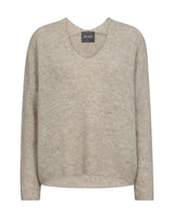 Mos Mosh Thora V Neck Sweater Feather Grey