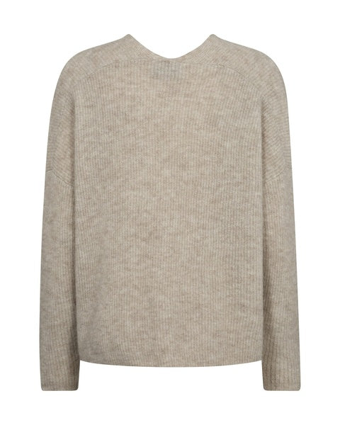 Mos Mosh Thora V Neck Sweater Feather Grey