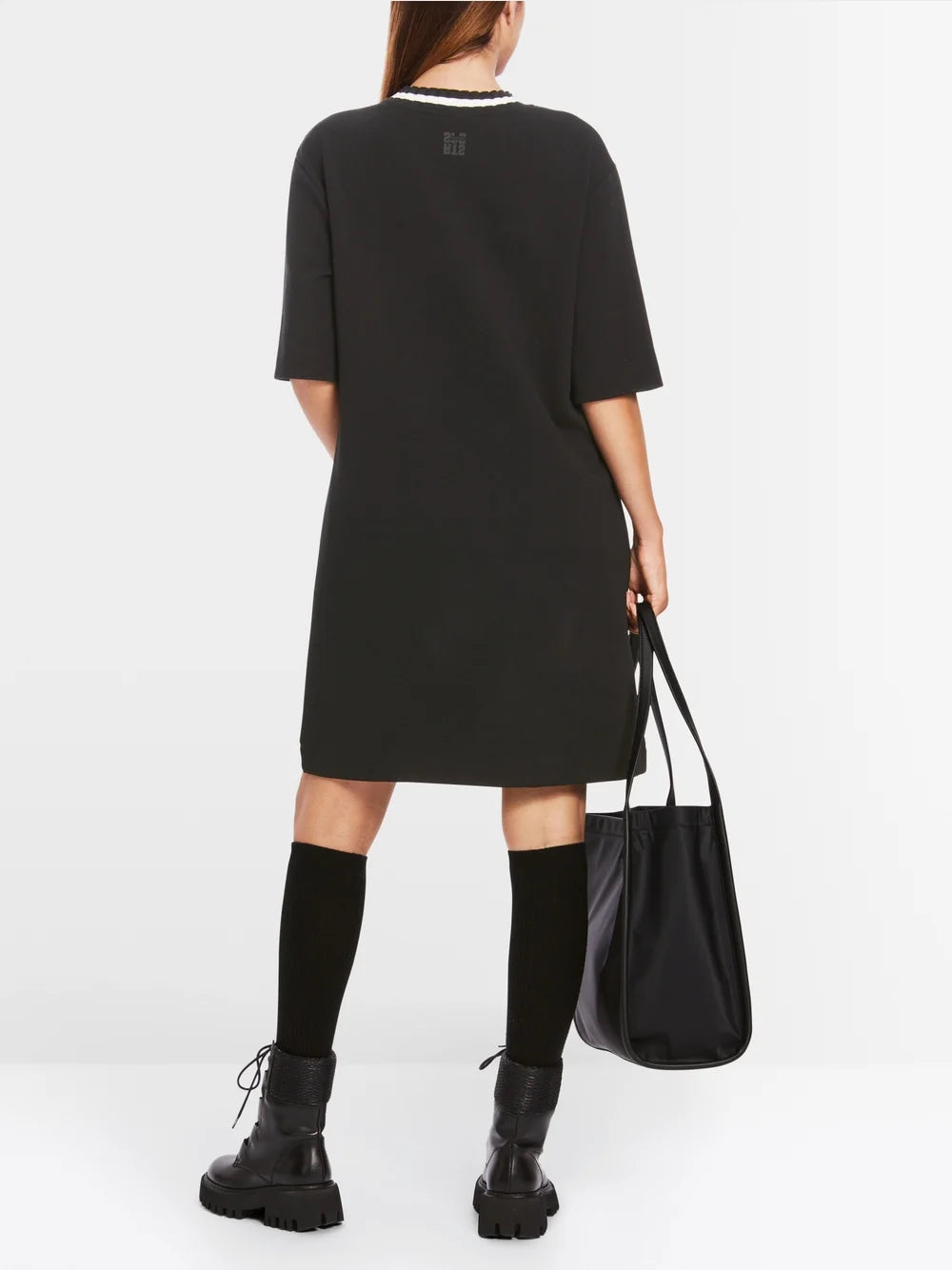 Marc Cain Sports 60s-inspired Mini Dress In Stretch Black