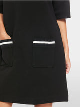 Marc Cain Sports 60s-inspired Mini Dress In Stretch Black