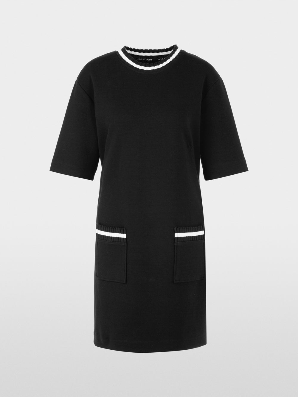 Marc Cain Sports 60s-inspired Mini Dress In Stretch Black