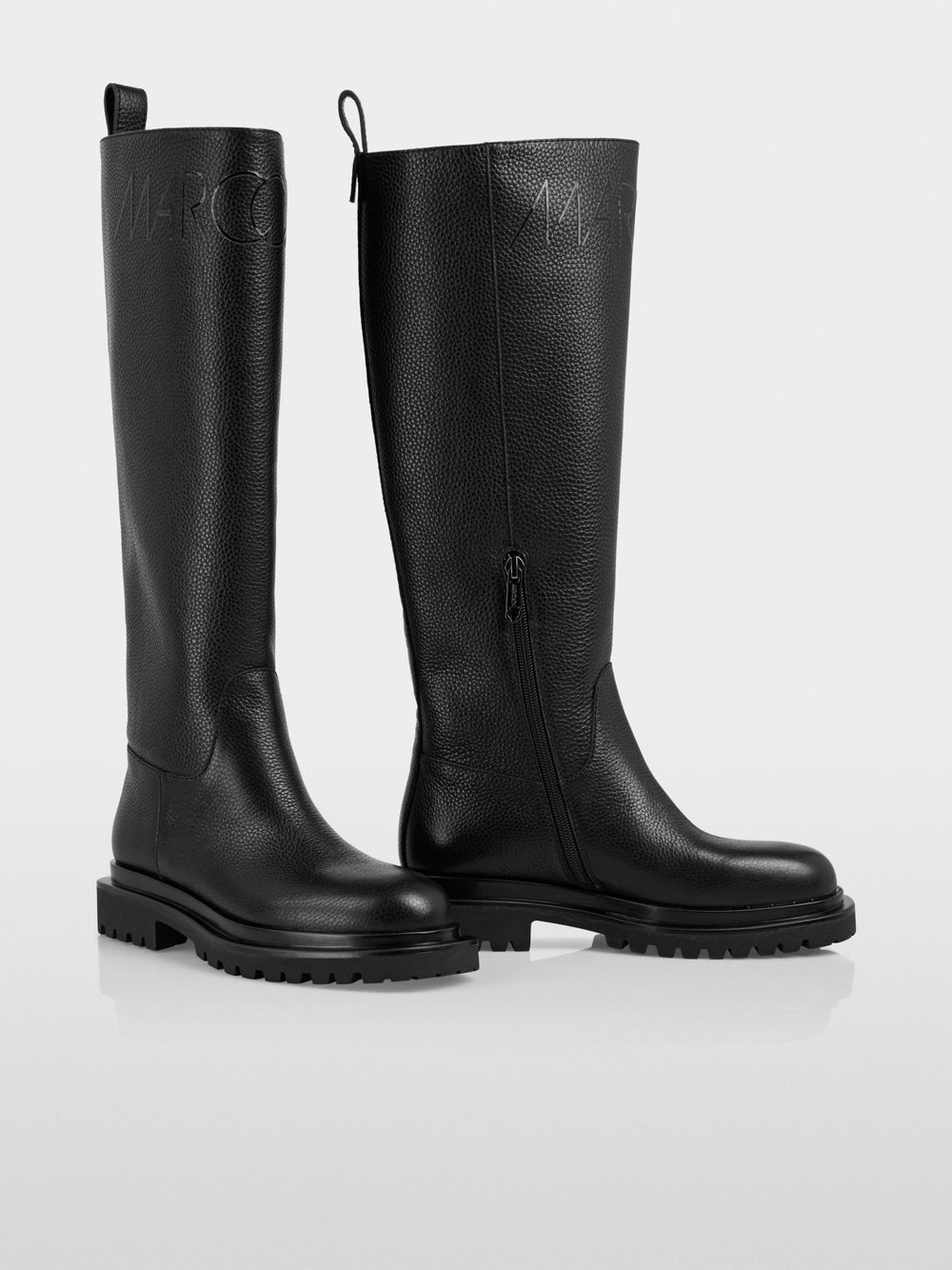 Marc Cain Sports Grained Calfskin high boot Black