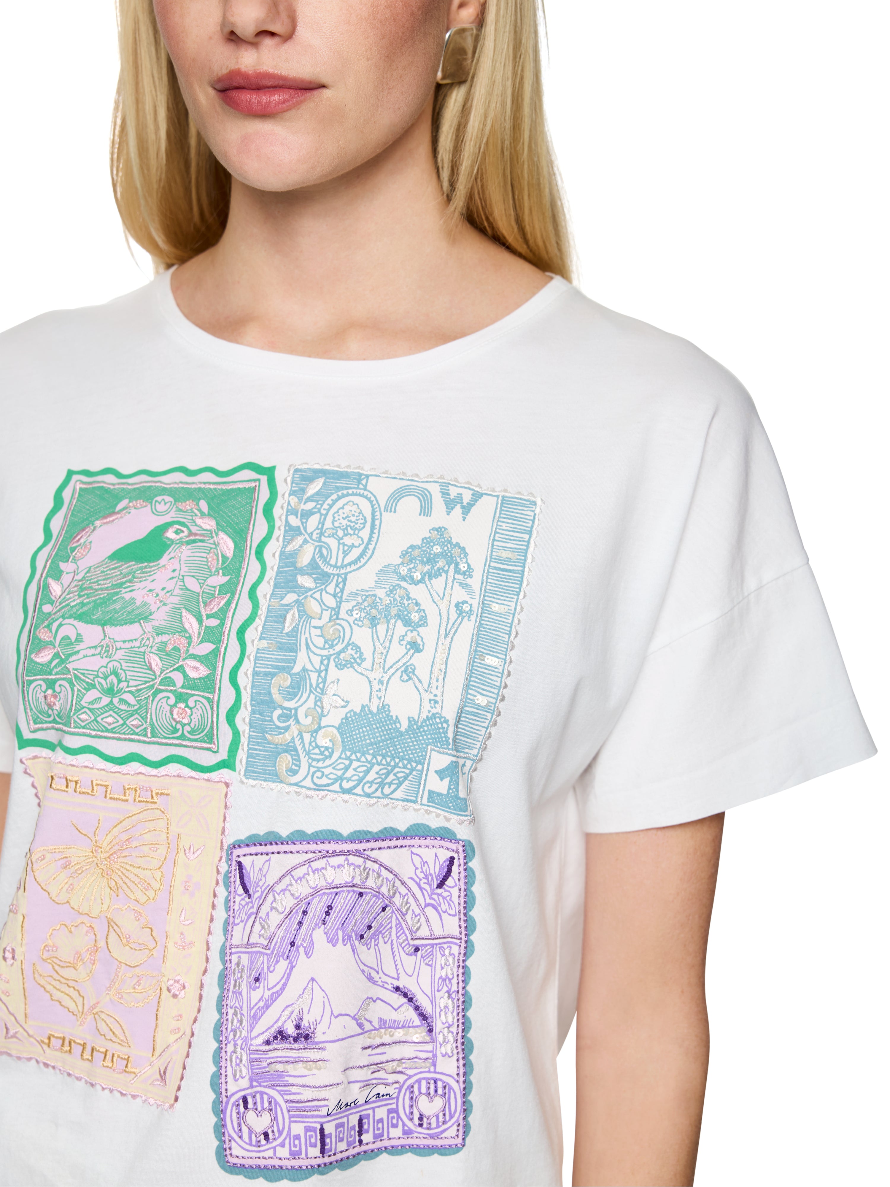 Marc Cain Collections Embellished Cotton Shirt White AC48.26J27