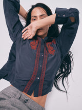 HEYANNO by Mos Mosh Sweet Craftsman Shirt Salute Navy