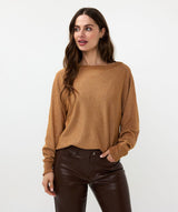 Esqualo Batwing Sweater Lurex Caramel