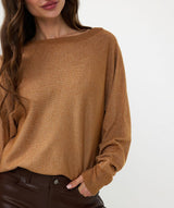 Esqualo Batwing Sweater Lurex Caramel