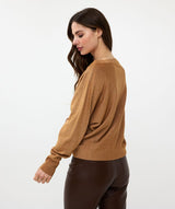 Esqualo Batwing Sweater Lurex Caramel