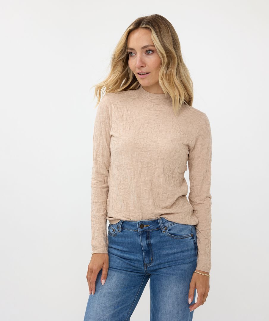 Esqualo Jacquard Turtleneck Beige