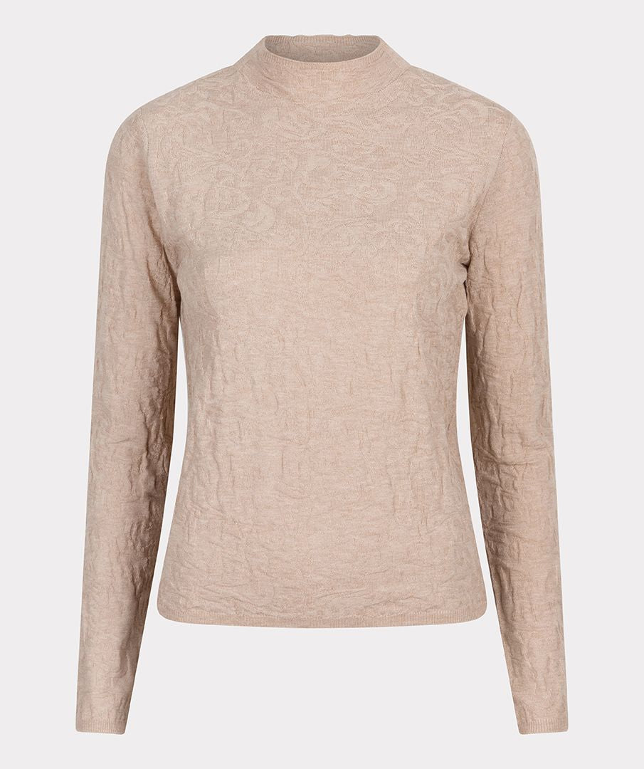 Esqualo Jacquard Turtleneck Beige