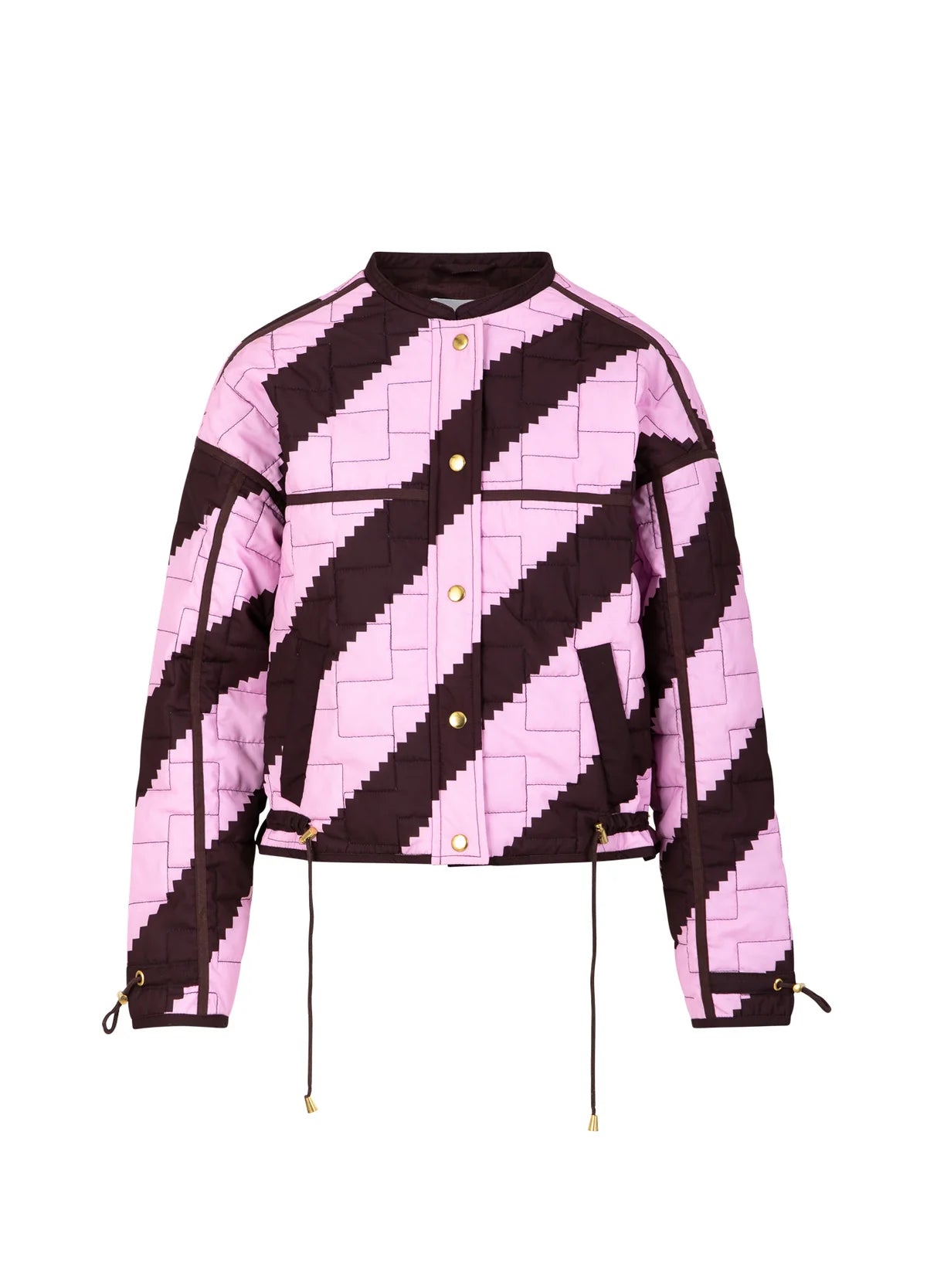 Coster Copenhagen Quilted Jacket in Zig Zag Print