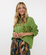 Esqualo Sequin Sweater Forest Green