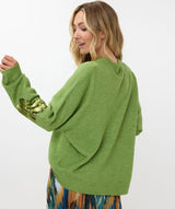 Esqualo Sequin Sweater Forest Green