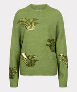 Esqualo Sequin Sweater Forest Green