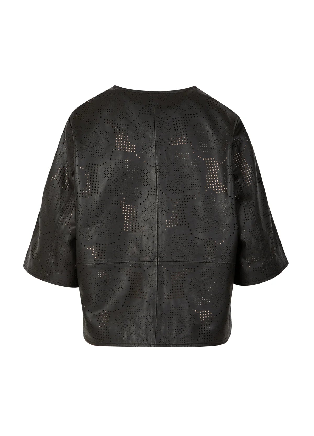 Coster Copenhagen Leather Shirt with Laser Cut Artwork Black