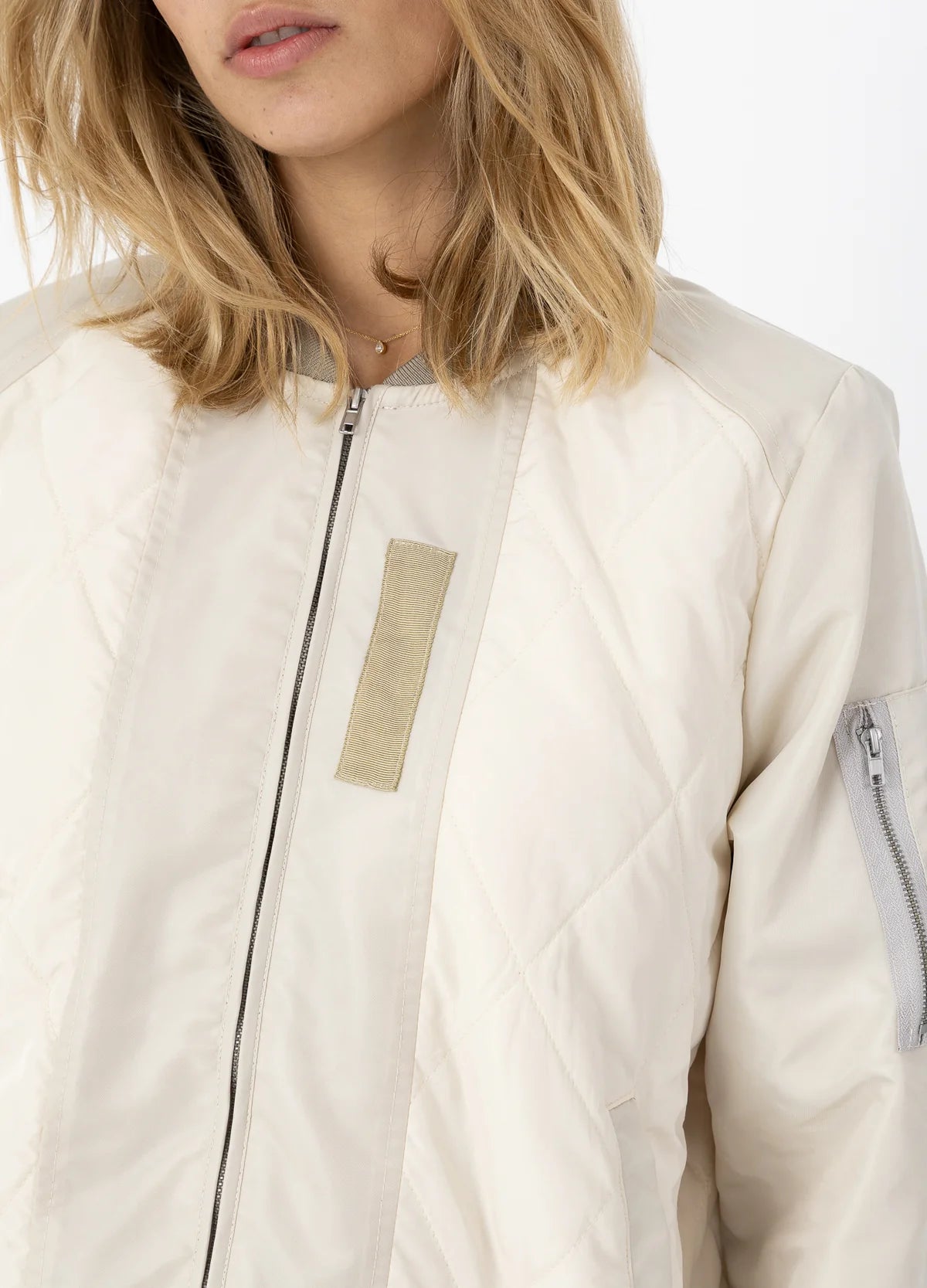 Coster Copenhagen Quilted Bomber Jacket Pearl