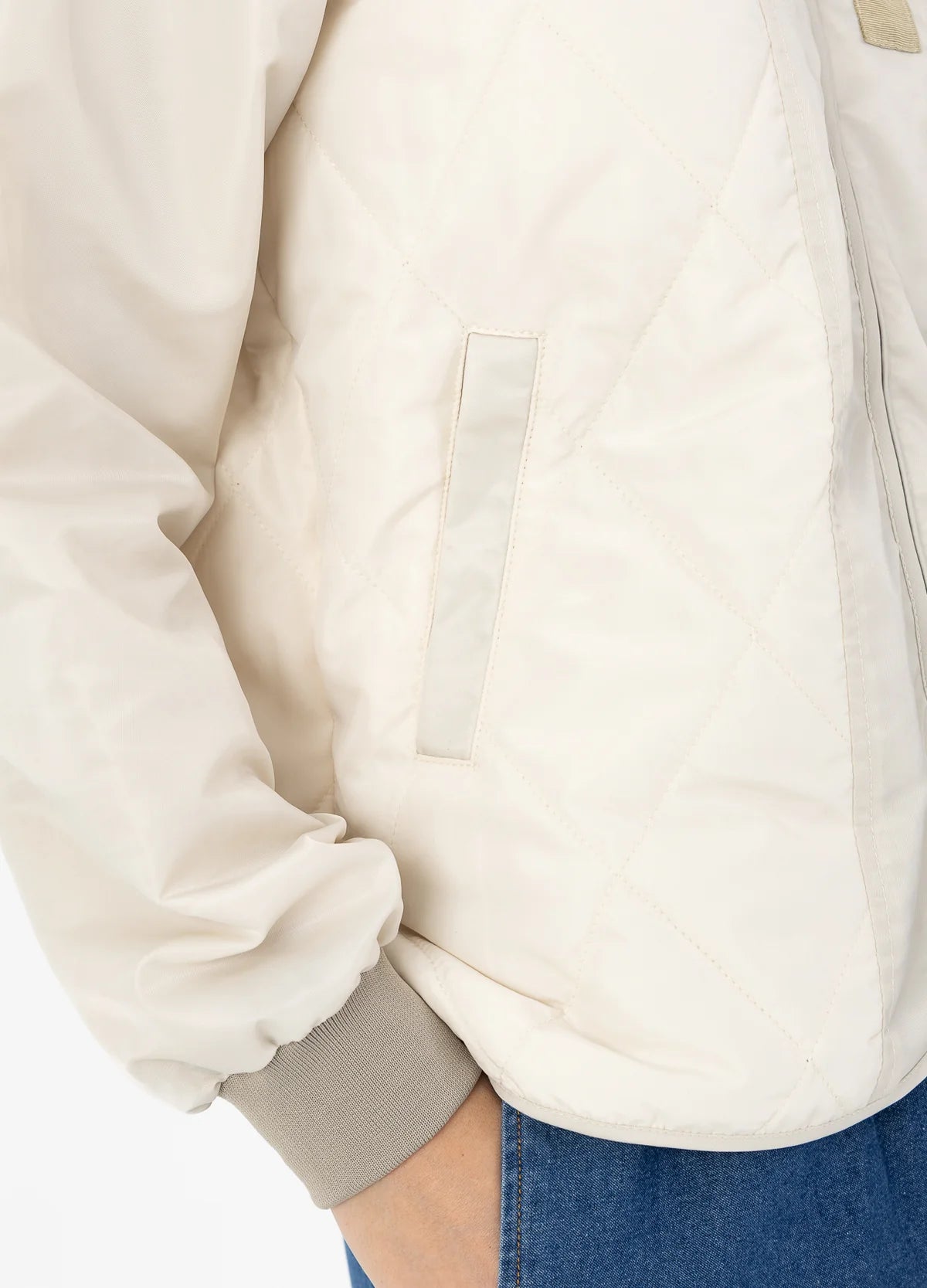 Coster Copenhagen Quilted Bomber Jacket Pearl