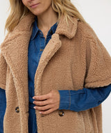 Esqualo Oversized Poncho Teddy Brandy