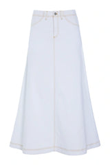 BITTE KAI RAND High Waisted Stretch Denim Skirt Off White 15031