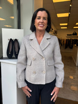 d.e.c.k. By Decollage Double Breasted Jacket Dove