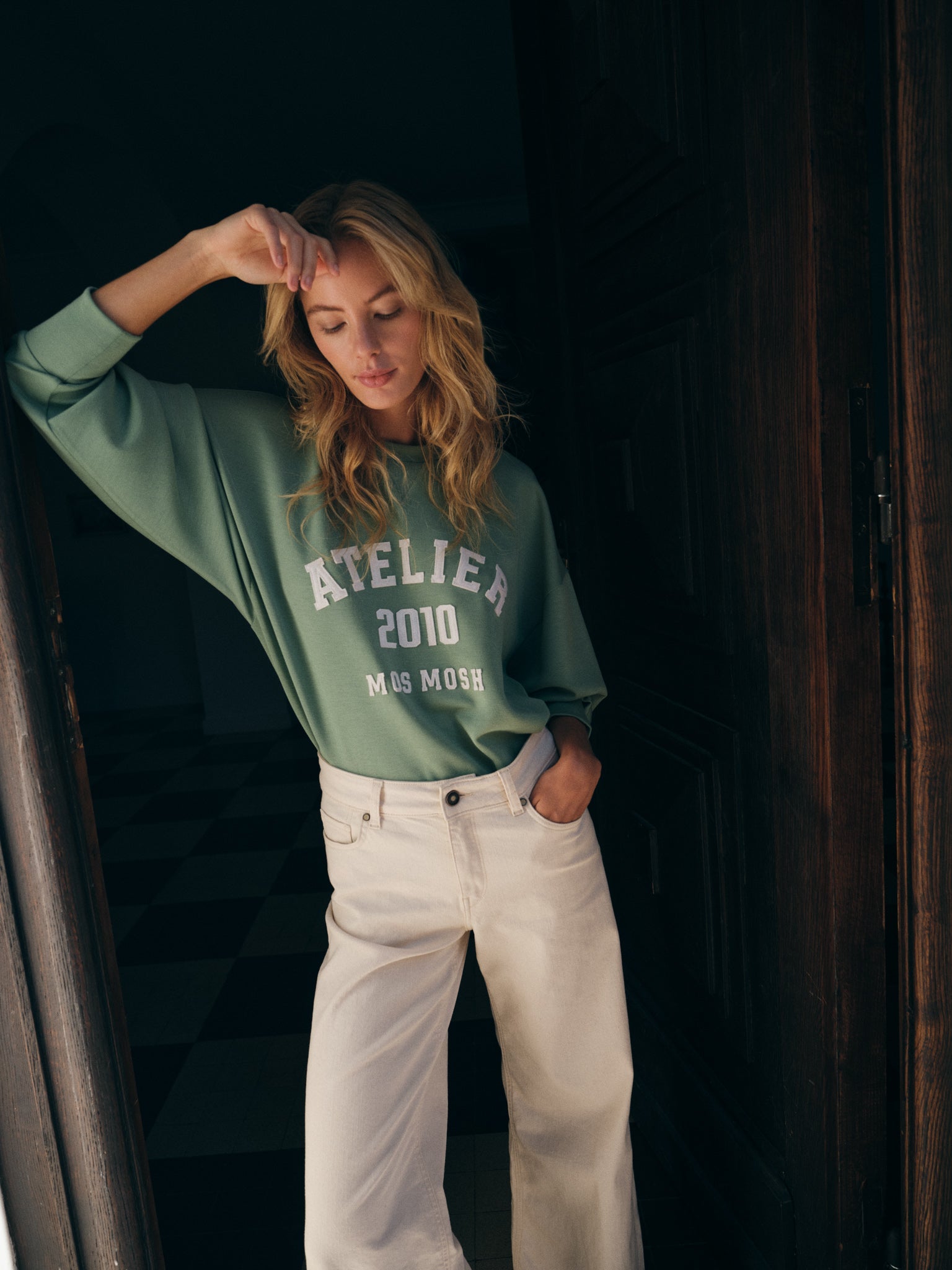 Mos Mosh Nima Sweatshirt Turf Green