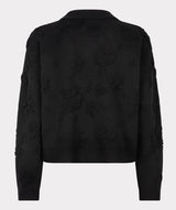 Esqualo Cardigan 3D Flowers Black