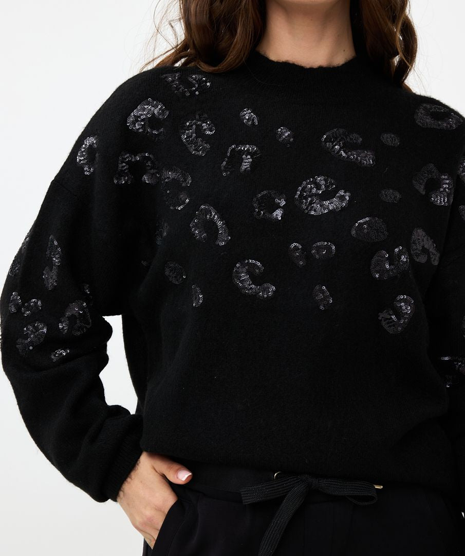 Esqualo Sequin Sweater Black