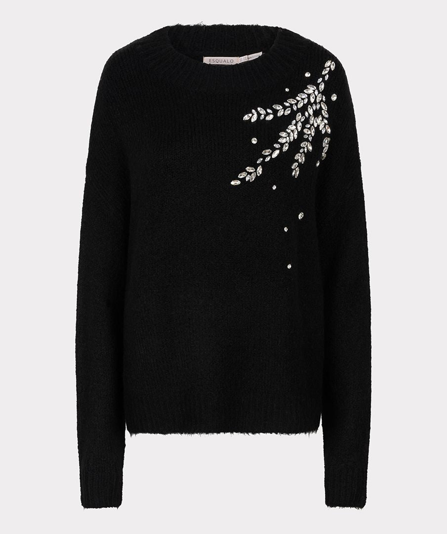 EsQualo Sweater Embellished Black