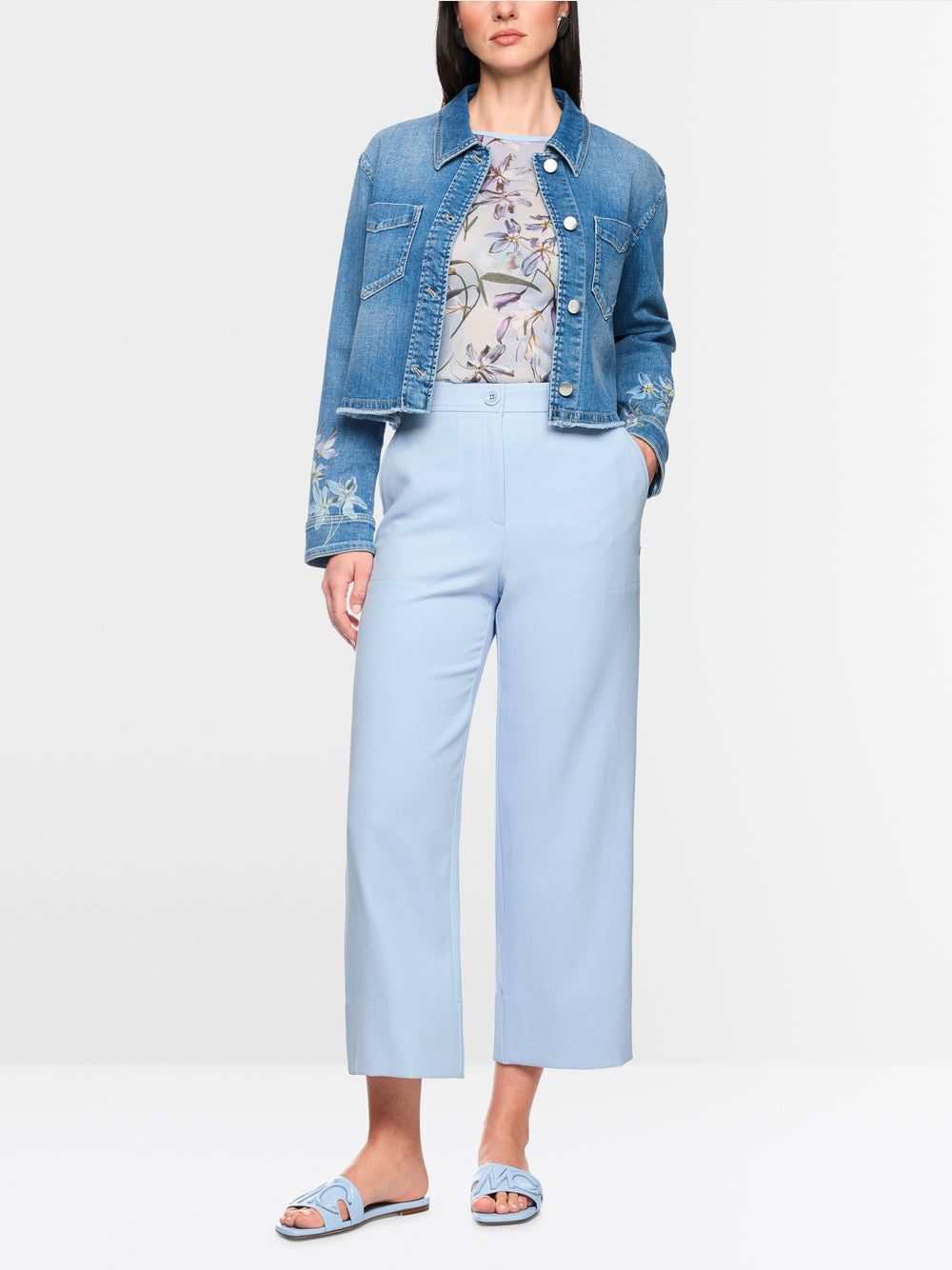 Marc Cain Collections WUKARI Trousers Wide Fit Magical Blue AC.81.52W03