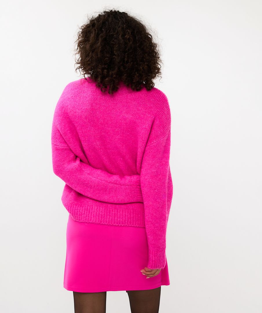 EsQualo Sweater Embellished Cerise Pink