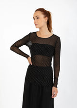 Coster Copenhagen Heart EVE Mesh Blouse Black