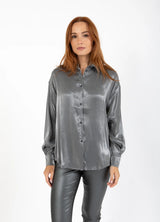 Coster Copenhagen Jolie Metallic Shirt Dark Silver