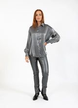 Coster Copenhagen Jolie Metallic Shirt Dark Silver