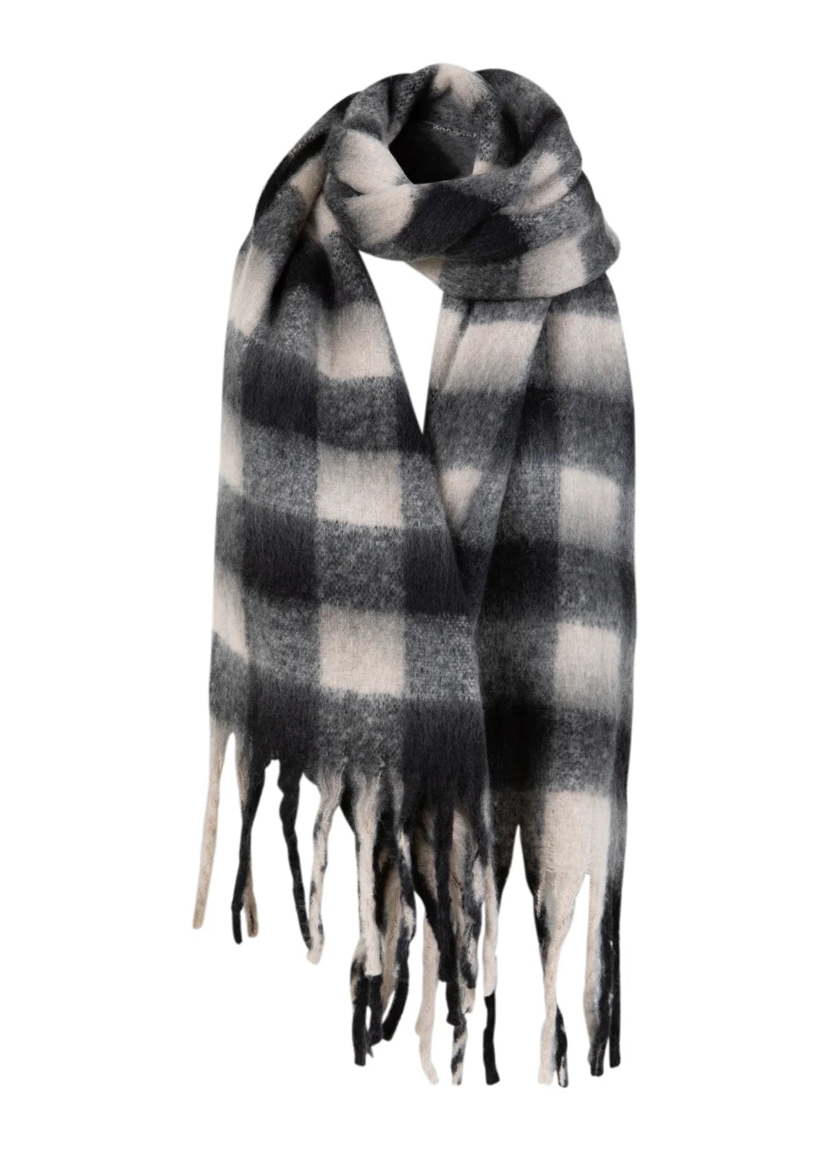 Coster Checkered Scarf Black / Off White