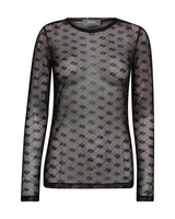 Mos Mosh Loretta Velvet Mesh Blouse Black