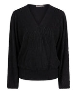 EsQualo Stretch Jacquard Blouse Black