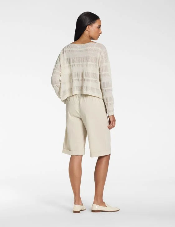Sarah Pacini Cropped Sweater Linen Jacquard ( Colour Linen ) 11.064.02
