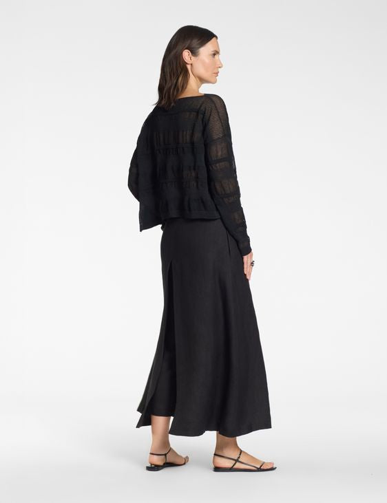 Sarah Pacini Linen Pants with Overlay 12.035.02