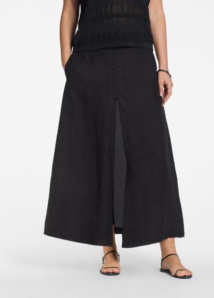 Sarah Pacini Linen Pants with Overlay 12.035.02