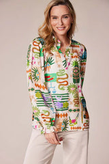 d.e.c.k. by Decollage Print Blouse Lime