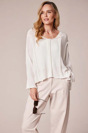 d.e.c.k. by Decollage Assymetric Cotton Sweater Sand