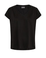 Mos Mosh Narelle V-neck Stud Tee Black