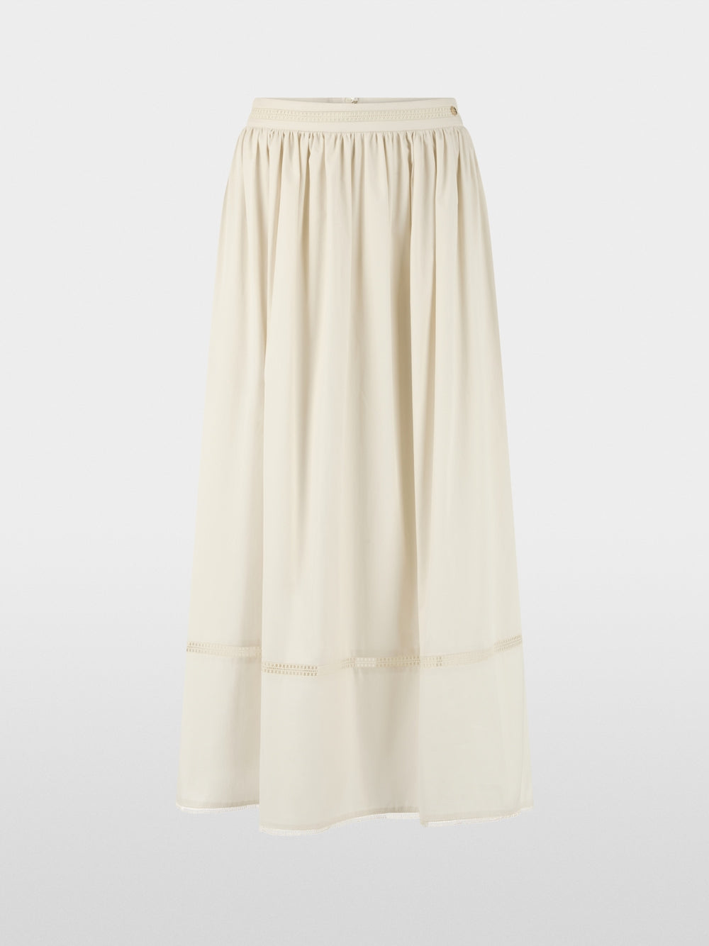 Marc Cain Collections Flared Maxi Skirt with Lace Bright Ecru AC71.28W50