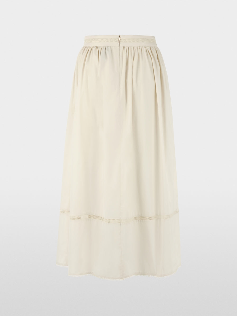 Marc Cain Collections Flared Maxi Skirt with Lace Bright Ecru AC71.28W50