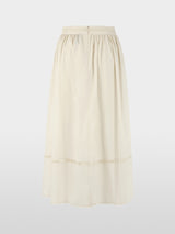 Marc Cain Collections Flared Maxi Skirt with Lace Bright Ecru AC71.28W50